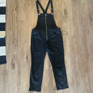 Black front zip - skinny leg overalls H&M